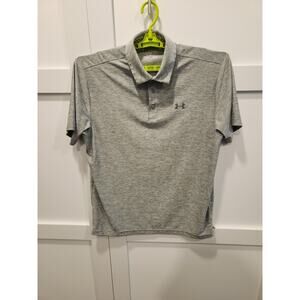 Under Armour Polo Shirt Mens Large Gray Short Sleeve Golf Athleisure Activewear